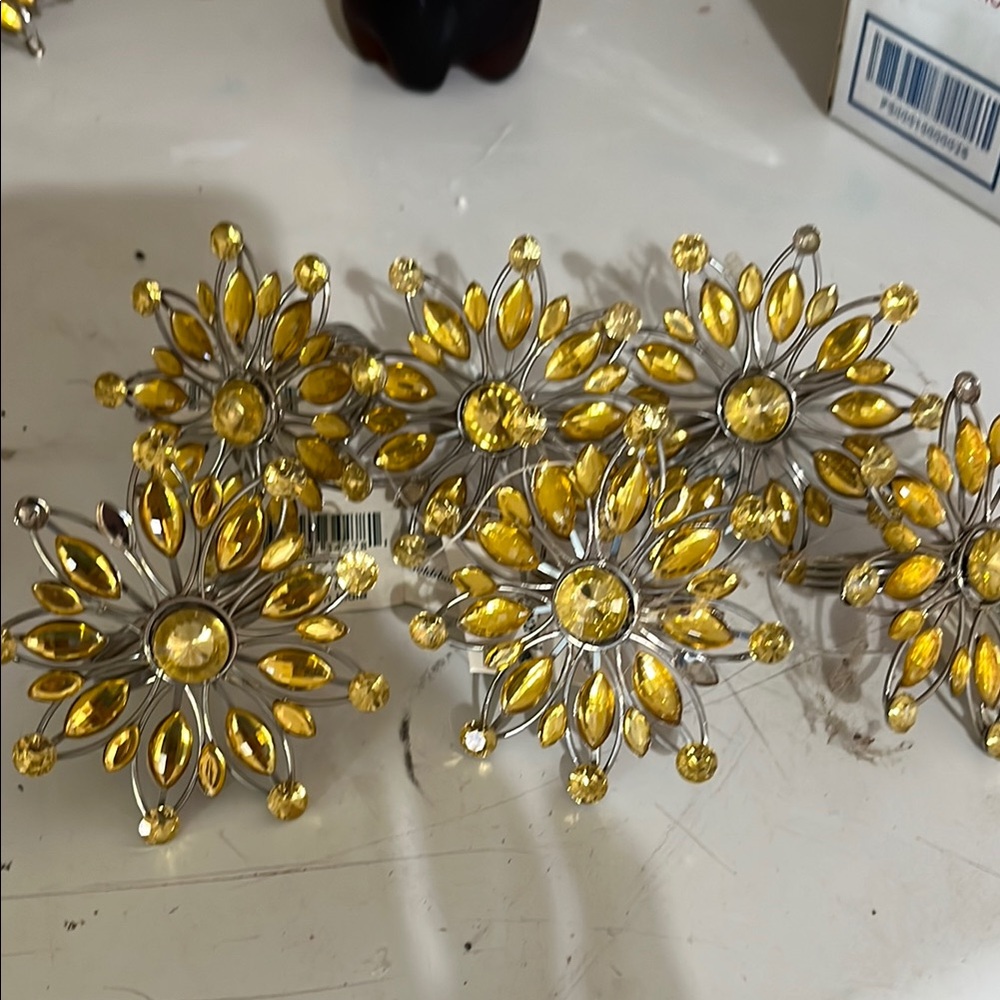 Yellow Floral Decorative napkin rings
